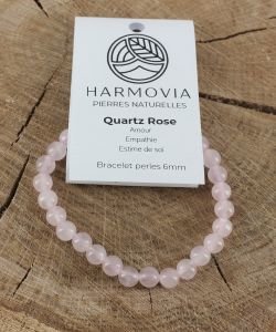Bracelet Quartz Rose - Perles 6mm